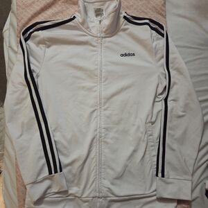 Adidas Lightweight White and Black Shirt Jacket